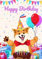 Feliz cumpleaños animales vector