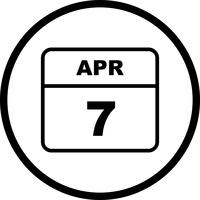 April 7th Date on a Single Day Calendar vector