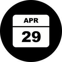 April 29th Date on a Single Day Calendar vector