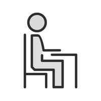 Sitting on Desk Icon Design vector