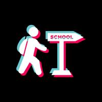 Walking to School Icon Design vector