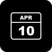 April 10th Date on a Single Day Calendar vector