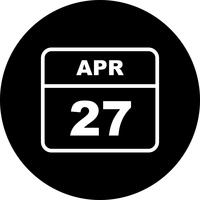 April 27th Date on a Single Day Calendar vector