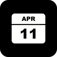 April 11th Date on a Single Day Calendar vector