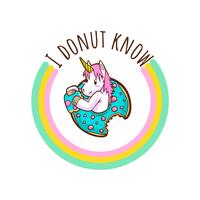 cute unicorn and donuts quotes vector