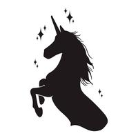 Magic unicorn silhouette, Stylish icons,vintage, background, horses tattoo. Hand drawn unicorn vector illustration, outline black.