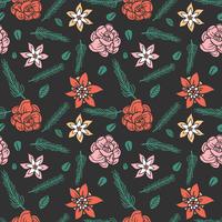 flower seamless pattern, floral pattern vector