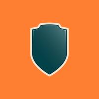 Blank shield badge with expensive glossy effect vector