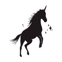 Magic unicorn silhouette, Stylish icons,vintage, background, horses tattoo.