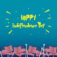 4 de julio ilustración de saludo del día de la independencia para los medios sociales en estilo de dibujos animados vector