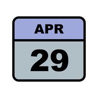 April 29th Date on a Single Day Calendar vector