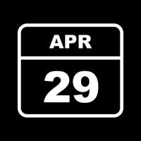 Fecha del 29 de abril en un calendario de un solo día vector