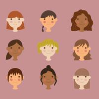 Girl Faces vector