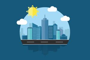 Urban Landscape City Background Flat Design Concept Icon Template Vector