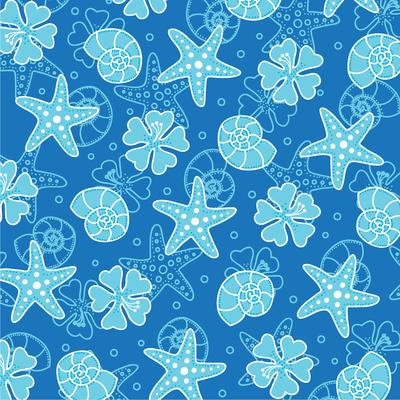 blue seashell background pattern