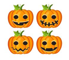 Halloween set with pumpkins vector