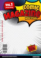 comic book page template design. Magazine cover  vector