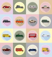 old retro transport flat icons vector illustration