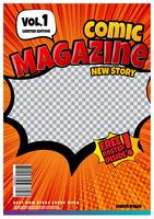 comic book page template design. Magazine cover  vector