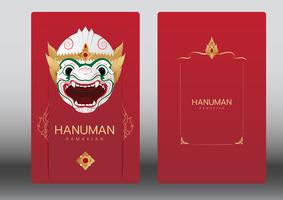 Hanuman, Ramayana, Thailand classical Mask Dance , luxury card vector