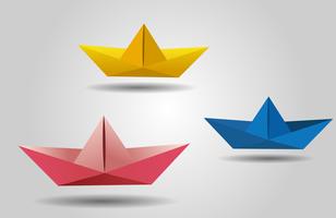 paper cut boat, ships  vector