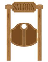 doors in western saloon wild west vector illustration
