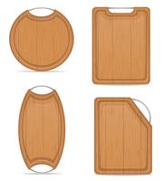 wooden cutting board with metal handle vector illustration