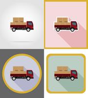 delivery vehicle flat icons vector illustration