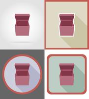 delivery cardboard box flat icons vector illustration