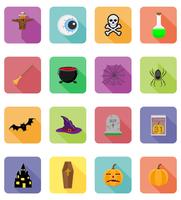halloween flat icons vector illustration