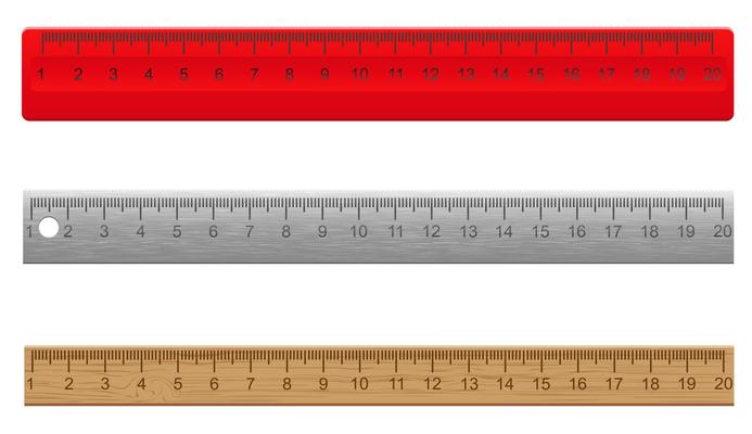 Two rulers for drawing and measuring. School tool. Isolated on