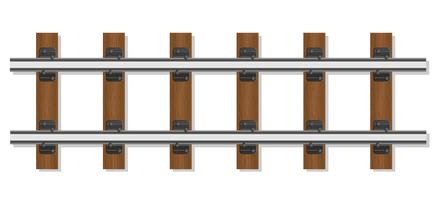 rieles de ferrocarril y durmientes de madera vector ilustración