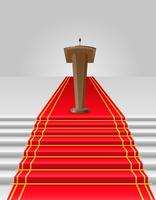 red carpet to tribune vector illustration