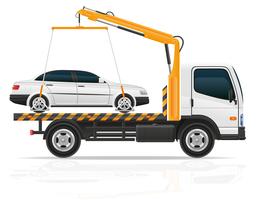 tow truck for transportation faults and emergency cars vector illustration