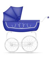 Ilustración de vector stock carro de bebé retro