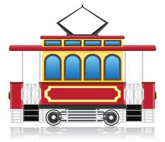 old retro tram vector illustration