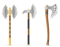 battle axe medieval stock vector illustration