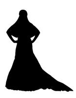 bride realistic silhouette vector illustration