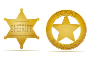 star sheriff and ranger vector illustration