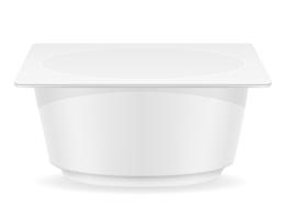 white plastic container of yogurt vector illustration