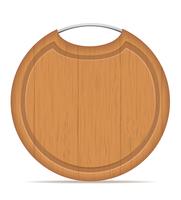 Tabla de cortar de madera con mango metálico ilustración vectorial vector