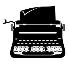 typewriter old retro vintage icon stock vector illustration