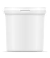 white plastic container for ice cream or dessert vector illustration