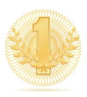 laureate wreath winner sport gold stock vector illustration