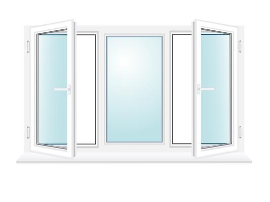 open plastic glass window vector illustration