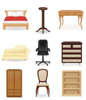 set icons furniture vector illustration