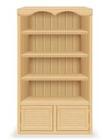 Muebles de librería hechos de madera, ilustración vectorial