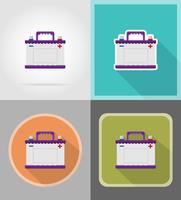 car battery flat icons vector illustration 