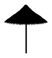 sombrilla de playa para la ilustración de vector de silueta de contorno negro sombra