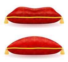 red satin pillow vector illustration